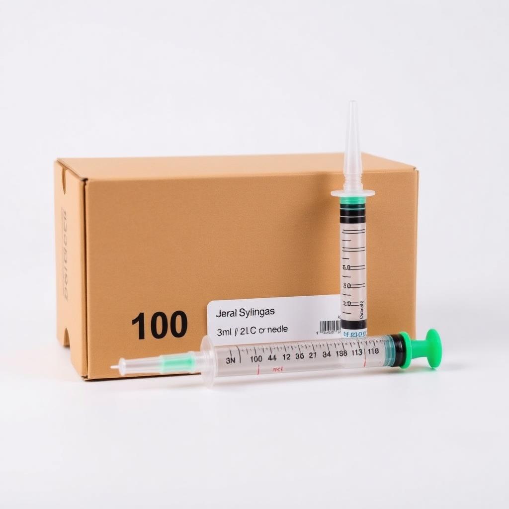 Jeringa 3ml (3cc) con Aguja 21G — Caja 100 pzas